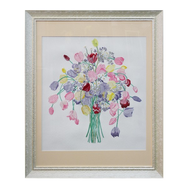 กรอบใส่ผ้าปักครอสติช-กรอบรูปใส่ผ้าปัก-กรอบครอสติช-กรอบรูปแจกันดอกไม้